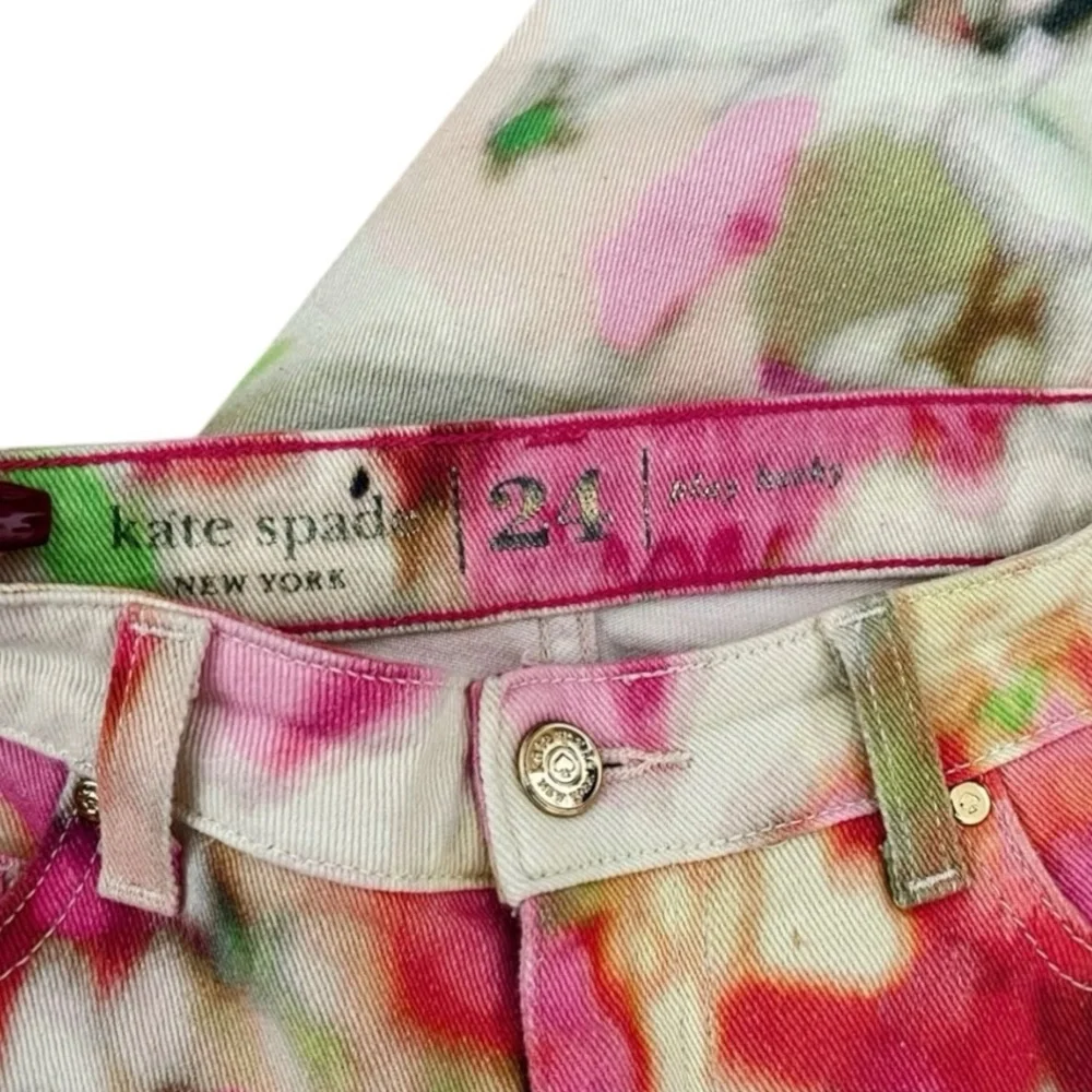 Kate Spade Perry Street Watercolor Play Hooky Cropped Jeans 24